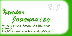 nandor jovanovity business card